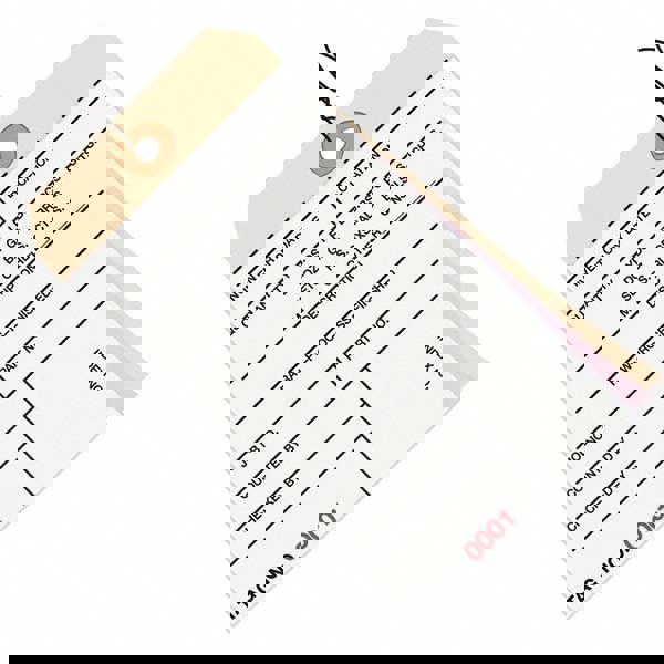 Blank Tag: 6-1/4'' High, Manila & White, Synthetic Paper